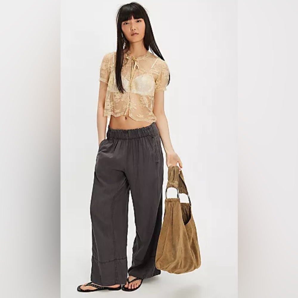New Free People Day's End Pull-On Pants Charcoal Size M